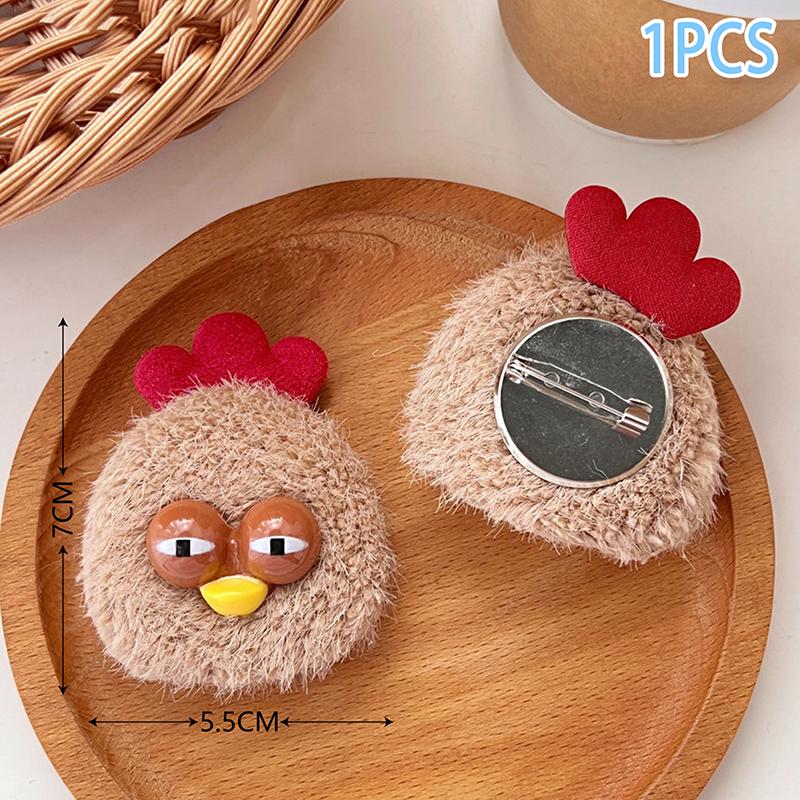 

Creative Cute Little Chicken Hair Clip Plush Brooch Cartoon Gugu Chicken Versatile Hairpin With Bangs Hair Accessory Clip