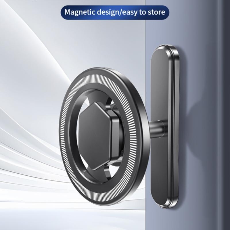 Magnetic Base Phone Mount Bracket Universal for Most Mobile Phone Rotating Aluminum Stand Holder for GYM Metal Surfaces