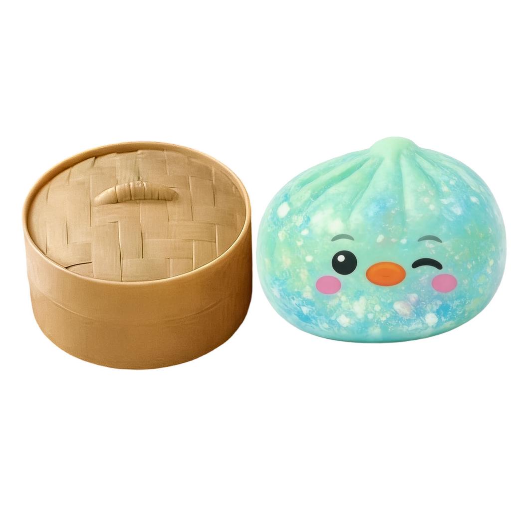 Squishy Stress Relief Dumpling Toy with Steamer Basket 6 5cm Soft Squeeze Sensory Toy Slow Rising Fidget Toy for Stress and Anxiety Relief
