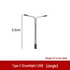 Luminous Double Arm C-Type Street Lamp for Model Sand Table