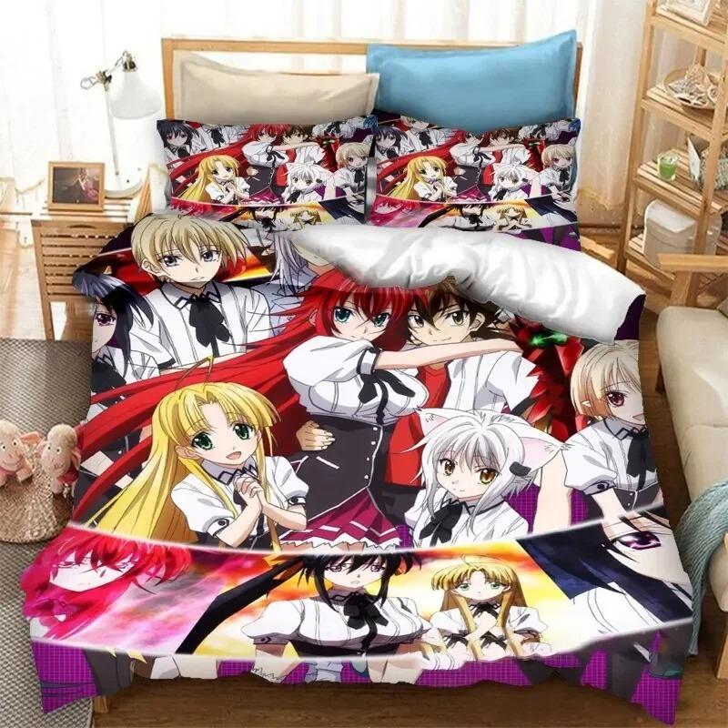 Anime High Schol DxD Beding Set For Bedrom Soft Modern Bedspreads Comefortable Children Kids Soft Duvet Cover Comfortable Quilt Cover And Pilowcase