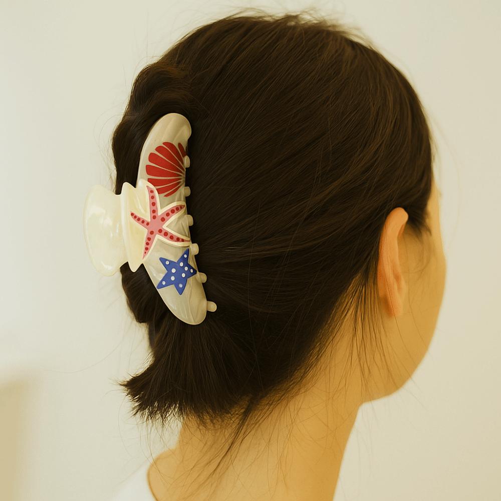 Acetic Acid Ocean Animal Hair Clip Korean Style Geometry Shark Clip Fashion Shell Hair Claw  Women