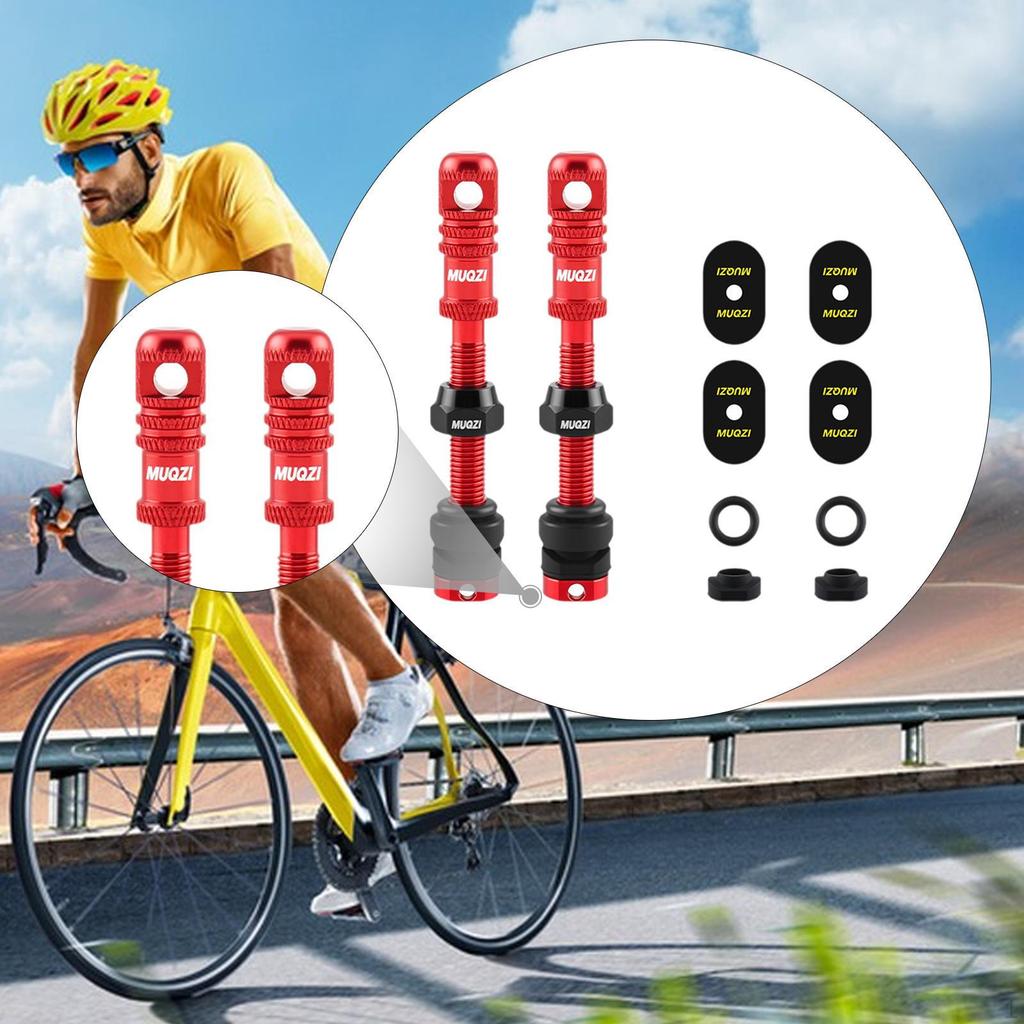 2 Pieces Aluminum Alloy Tubeless Presta Valve Stem with Core Remover Tool for Most Rims