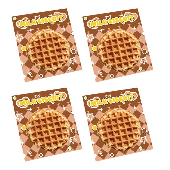 

4Pcs Biscuit-Shaped Memo Pads Set Creative Food Design Self-Adhesive Sticky Notepads for Students Office Party Learning Marking And Message Small Gift D