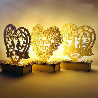 New Wedding Wooden DIY Night Light LED Night Light MR&MRS Wedding Wedding Party Decoration