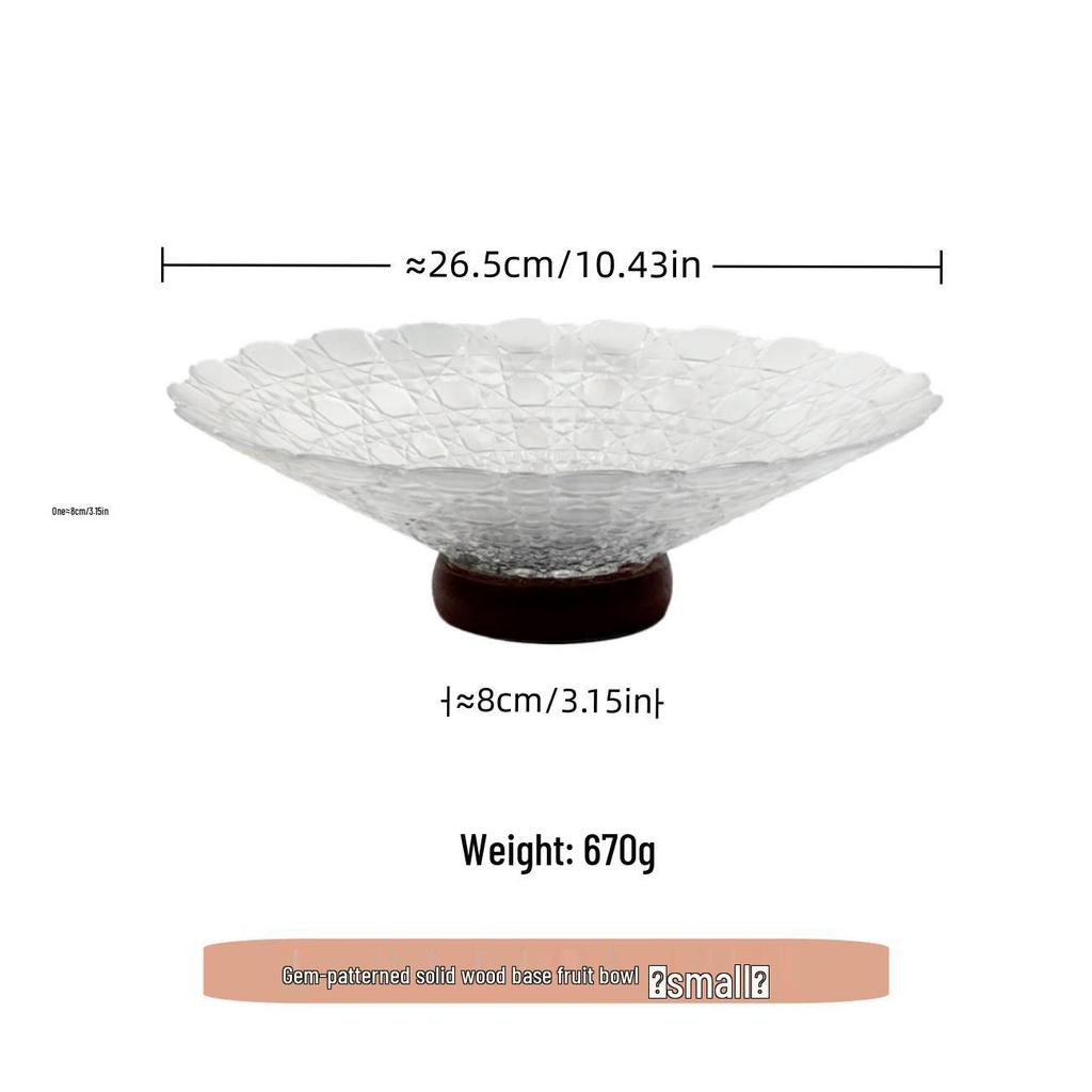Elegant High-Footed Glass Fruit Bowl for Living Room - Stylish Candy Dish & Snack Display Plate