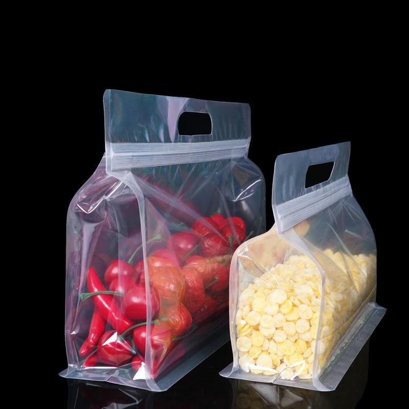 10 Pcs Reusable Food Bag Freezer Stand Up Food Storage Bag Leakproof Top Kitchen Organizer Fresh Shut Bag