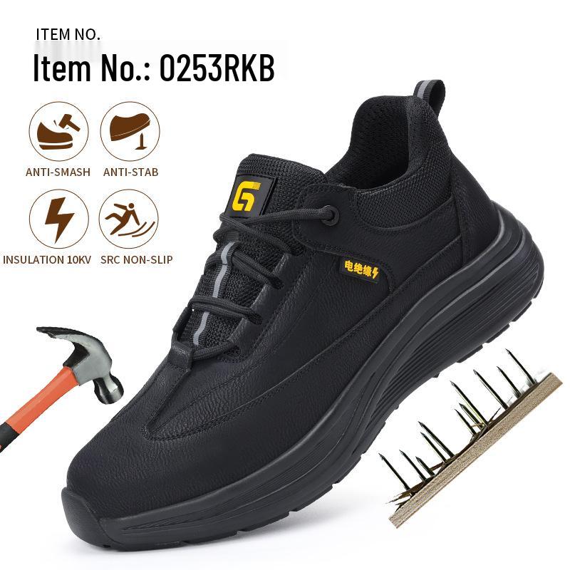 Men's Anti-Smash, Anti-Puncture Insulated Electrician Safety Shoes - Anti-Slip, Wear-Resistant, Comfortable Work Footwear