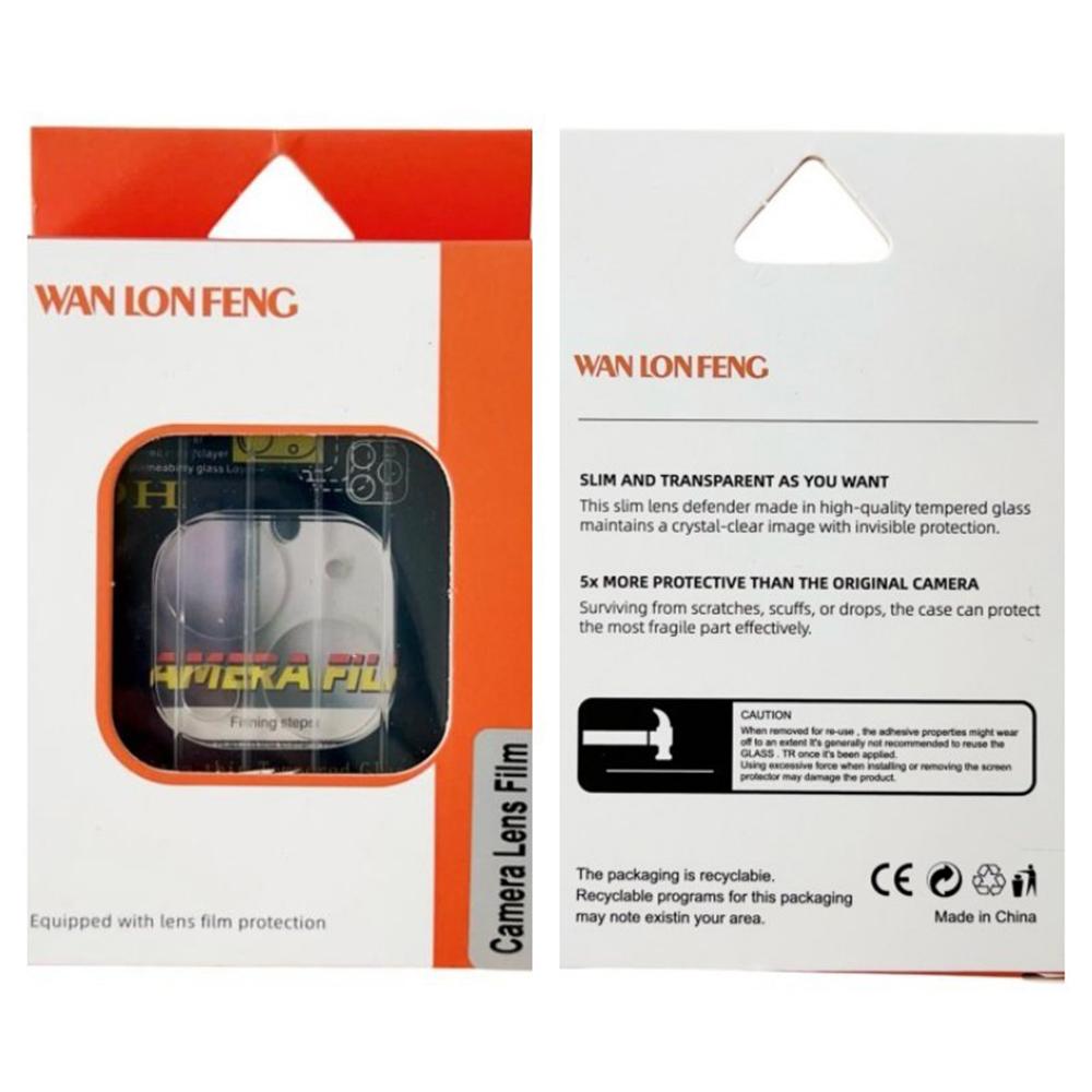 WANLONFENG For iPhone 16 Pro Max/16 Pro Camera Lens Protector Full Coverage HD Clear Lens Film with Cleaning Cloth