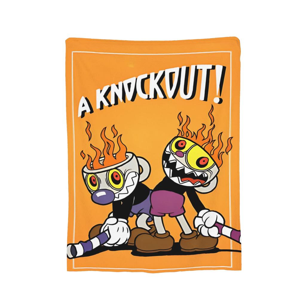 Cupheads Video Game Art Blankets Flannel Super Warm Throw Blankets for Outdoor Travel Bedroom Quilt