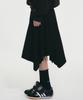 Nigaennikol Shirring Flare Midi Skirt_Black
