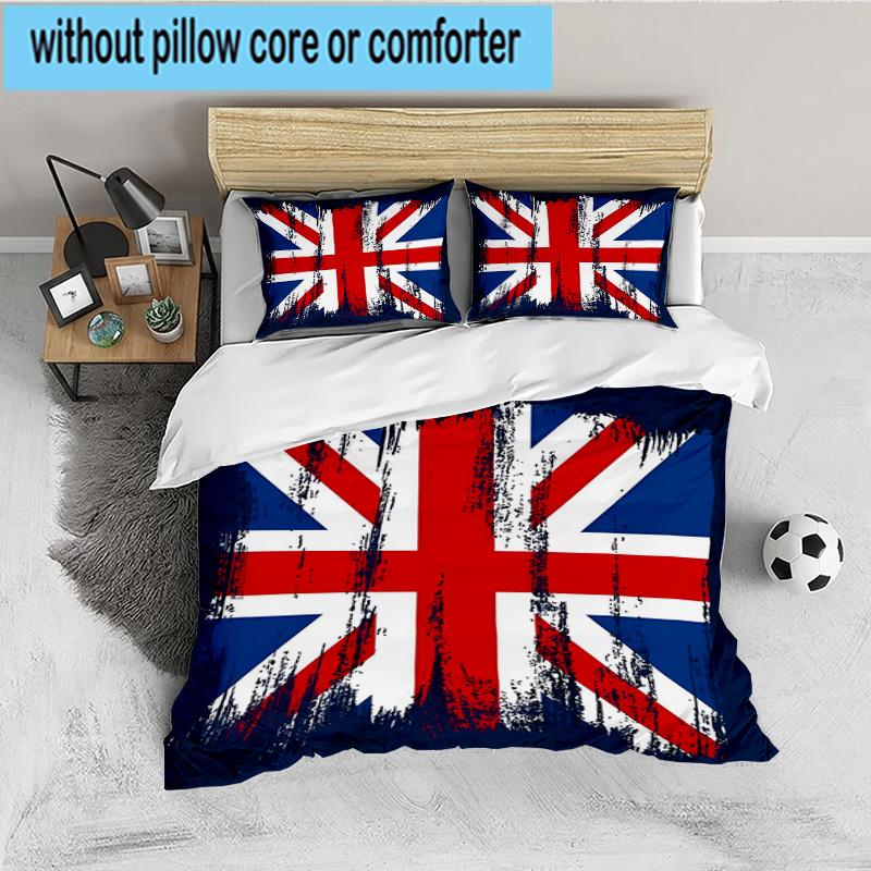 British Flag Artwork 3PCS Bedding set,Ideal for 1pc Duvet Cover And 2pcs Pillowcases Perfect for Fan gift,Ideal for Bedroom, Dormitory