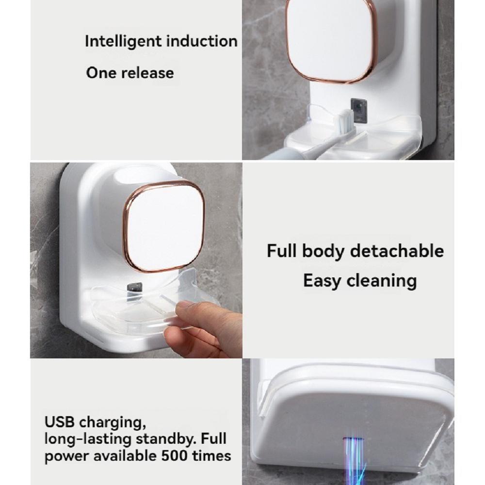 Automatic Sensor Electric Wall Mounted Tooth Paste Squeezer USB Removable Bathroom Accessories 3 Mode Smart Toothpaste Dispenser