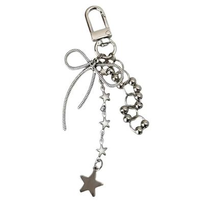 Star Bowknot Pendant Keychain Stylish Phone Chain Fashionable Keyring Bag Decoration Unique Gift for Women Girls