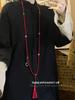 108-Bead Green Tassel Necklace - Long Chinese-Style Sweater Chain Accessory