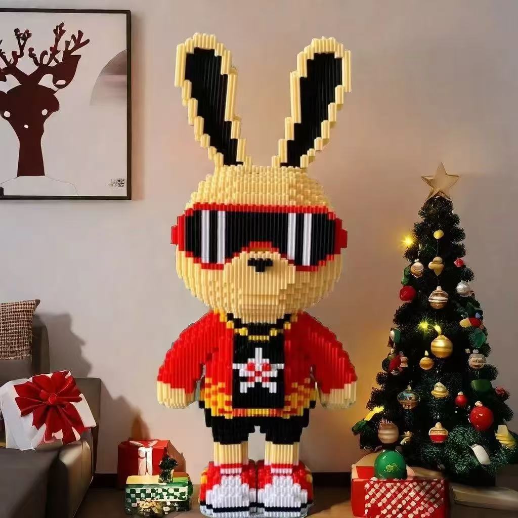 33CM Mini Barevný Králík 3D Model malé částice Stavebnice Sestavitelná Hračka Roztomilé Ozdoby Puzzle z Malých Částic Dárek pro Děti
