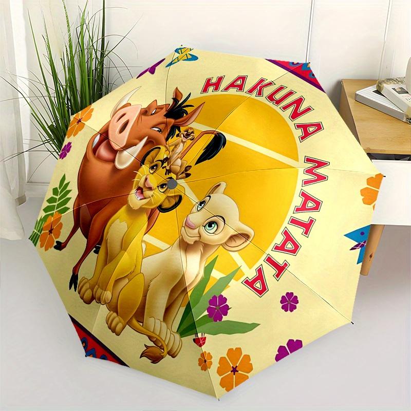 

1 Auto Open Lion King Characters Themed Colorful 8 rib Portable Umbrella for Men and Women, A Compact Commuting Companion Suitable for Daily