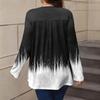 Women's Plus Size Fashion Printed Casual Pleated Round Neck Long Sleeve Top
