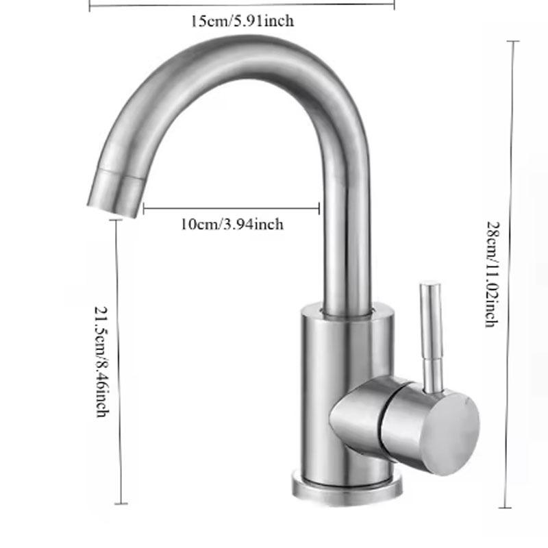 Black Nickel Bathroom Basin Stainless Faucet Steel Hot Cold Wash Mixer Crane Tap 360 Rotation Sink Faucets Single Handle