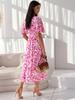 2024 Summer V-Neck Mid-Length Floral Swing Dress for Women