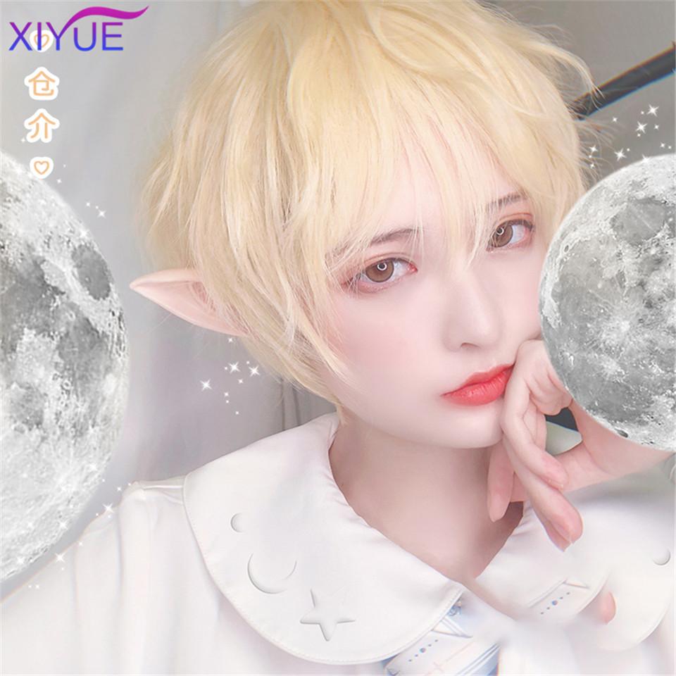 Krótka męska oddychająca peruka syntetyczna brązowa mężczyzna chłopiec krótka prosta cosplay mężczyzna impreza czarna odporna na ciepło peruka z włosów syntetycznych