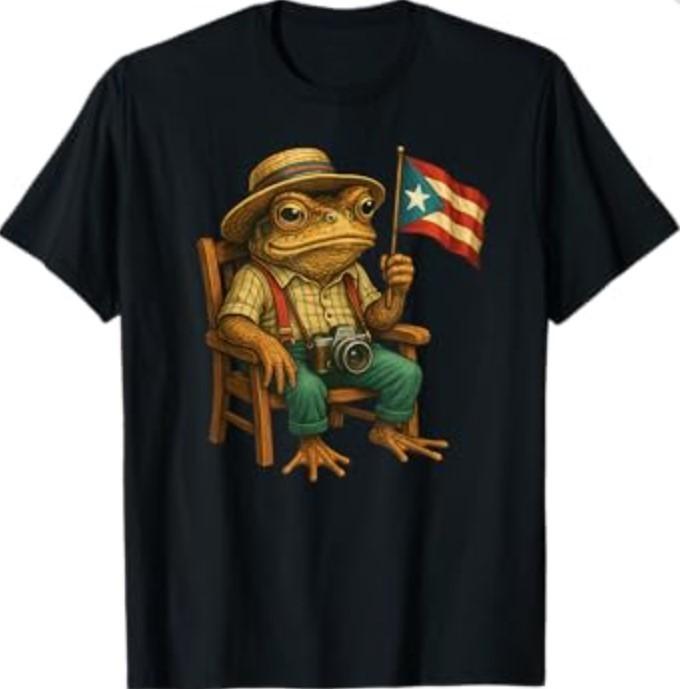 Funny Coqui Frog Puerto Rico Flag Taino Boricua Hispanic T-Shirt S разноцветный