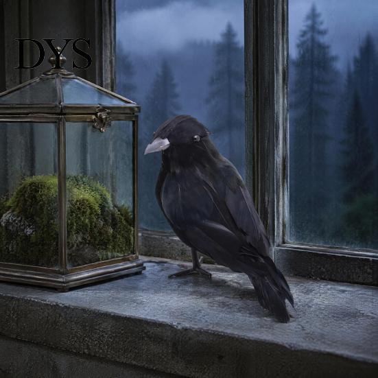 Realistic Feathered Crows Black Crow Halloween Decor, Lifelike Raven Figurine Prop Simulation Ravens for Haunted House, Artificial Bird Ornament Party