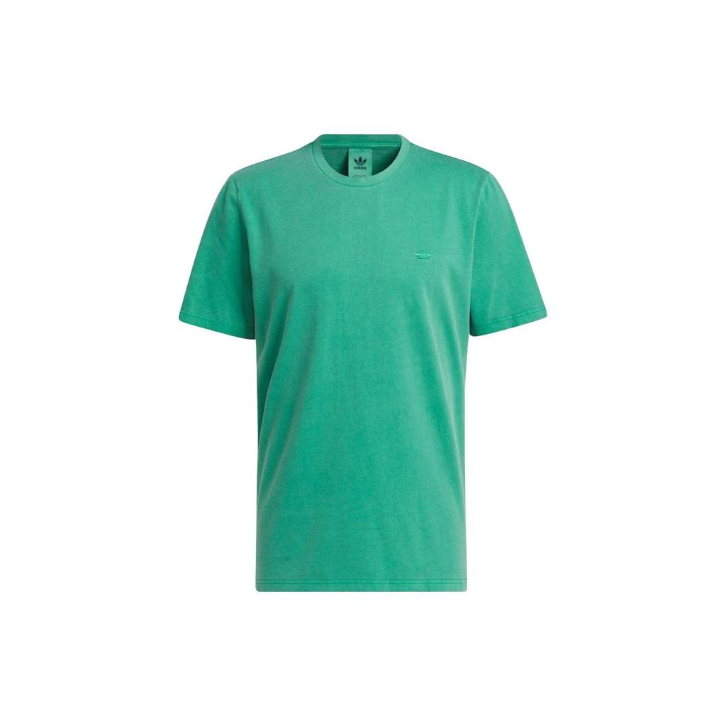 Adidas Originals Trefoil Logo Embroidered Crew Neck Short Sleeve T-Shirt Men Tops Green HS3027