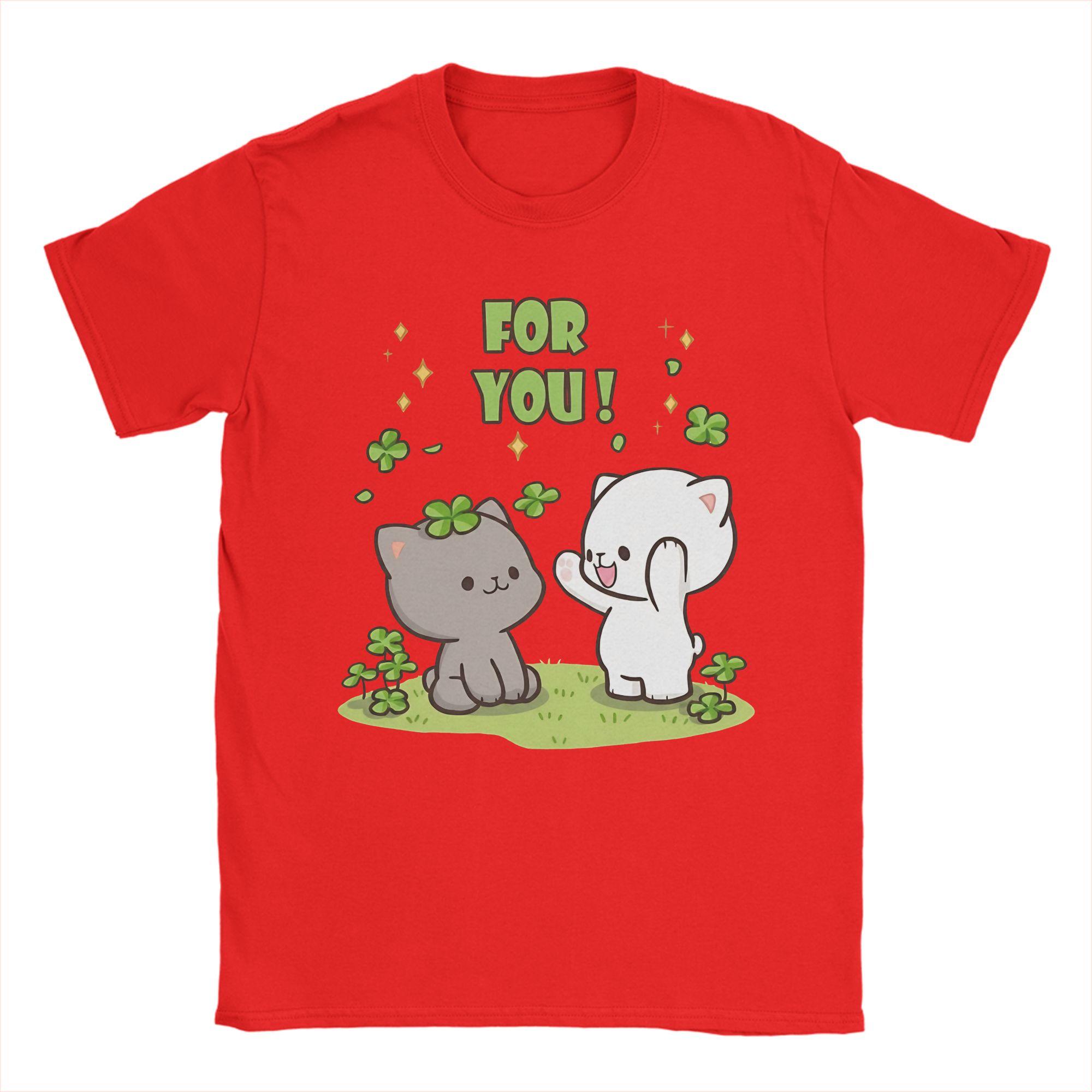 

Kawaii Bubu Dudu Couple Pandas Unisexs T Shirt Awesome Tees Short Sleeve Crewneck TShirts Cotton Party Clothing S