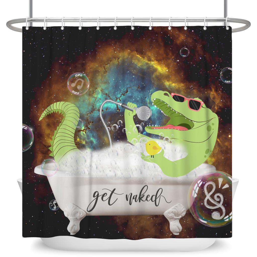 Cute Dinosaur Funny Animal Shower Curtains Bathroom Bathtub Decoration Waterproof Polyester Bath Curtain Home Decor with Hooks