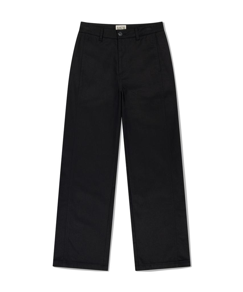 Malittepeulangsowajeobeo W Cotton Curved Line Pants Black