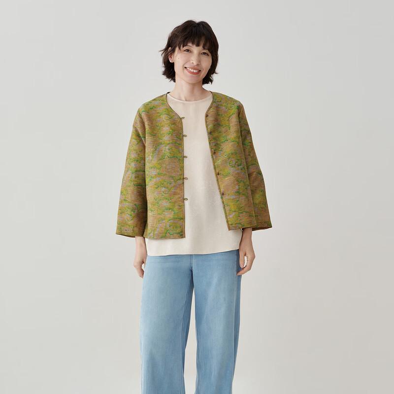 Feinikesi New Chinese Style Silk-Linen Blouse 2XL