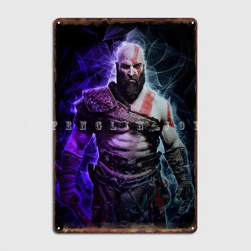 Kratos Metal Sign Pub Cave Pub Printing Garage Decoration Tin Sign Poster