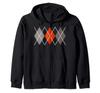 Retro Argyle Rockabilly T-shirt Zip Hoodie