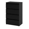 Black Chest of Drawers 60 CM 4 Drawers TV Cabinet Sideboard for Living Room