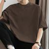 American Heavy Short-sleeved T-shirt Men's Round Neck Summer Solid Color Trendy Loose Half-sleeved Base Shirt