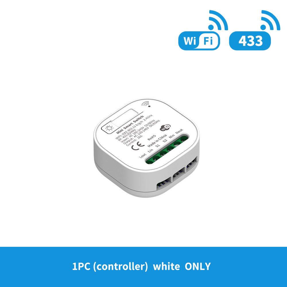 Interruptor Inteligente WiFi Tuya com Controle de Voz Alexa - Sem Fio, Autoalimentado, Interruptor Remoto de Controle Duplo Oculto