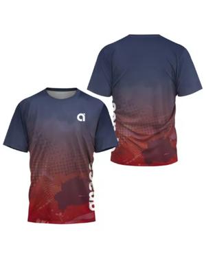 Zomer 3D Geprint Heren Sport T-shirt met Ronde Hals Badmintonspel Sneldrogend T-shirt Tafeltennis Outdoor Losse Sport Korte Mouw