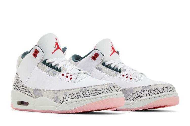Herren Sneaker Nike Jordan 3 Retro Wings Weiß/Feuerrot/Off-White/Vintage Grün/Rosa
