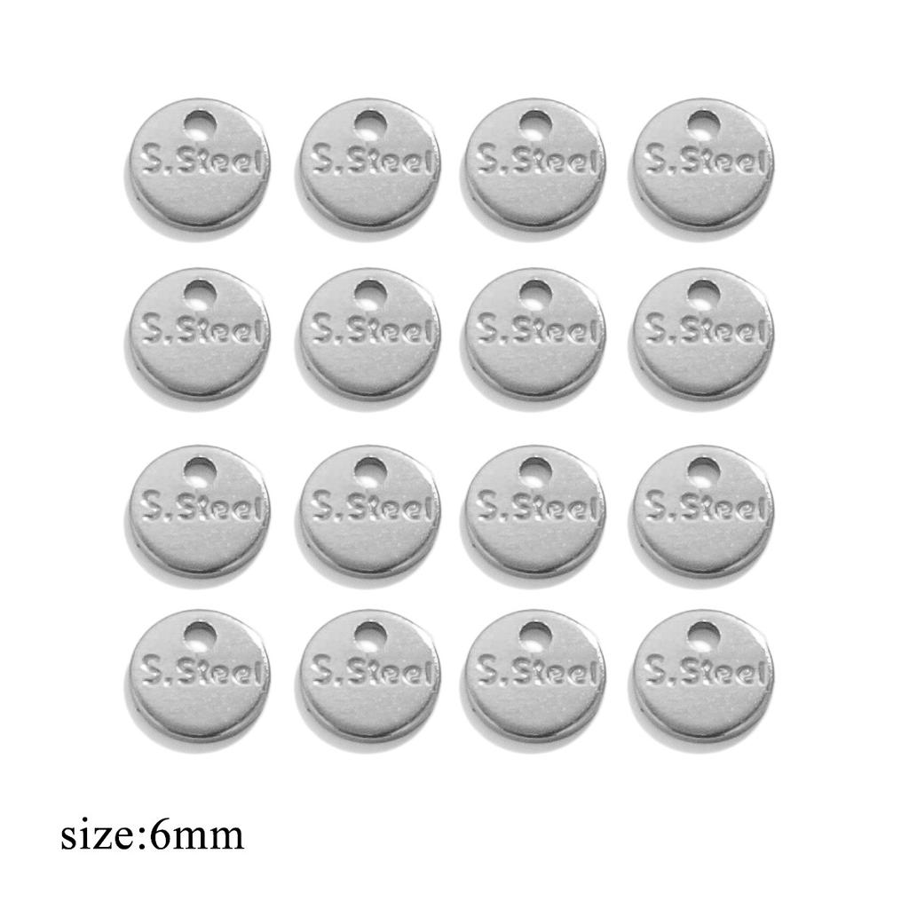100pcs Stainless Steel Tail Chain Tag Real Gold Electroplated Small Pendant Accessories for Jewelry Making DIY Charms