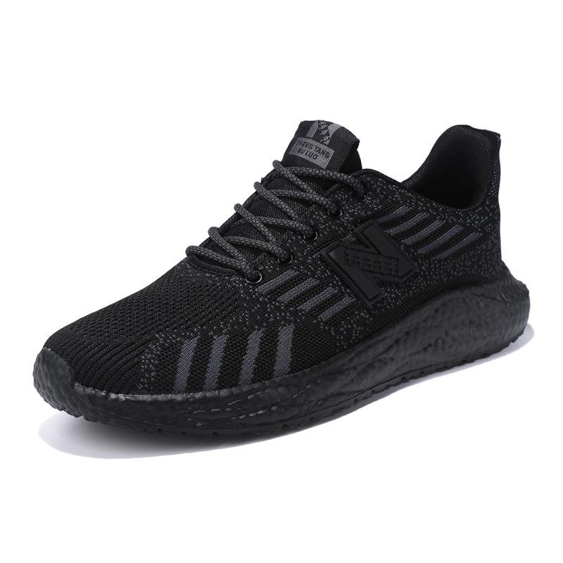 New fly-woven mesh breathable running shoes soft sole lightweight trend versatile sports casual shoes men's fashion couple shoes