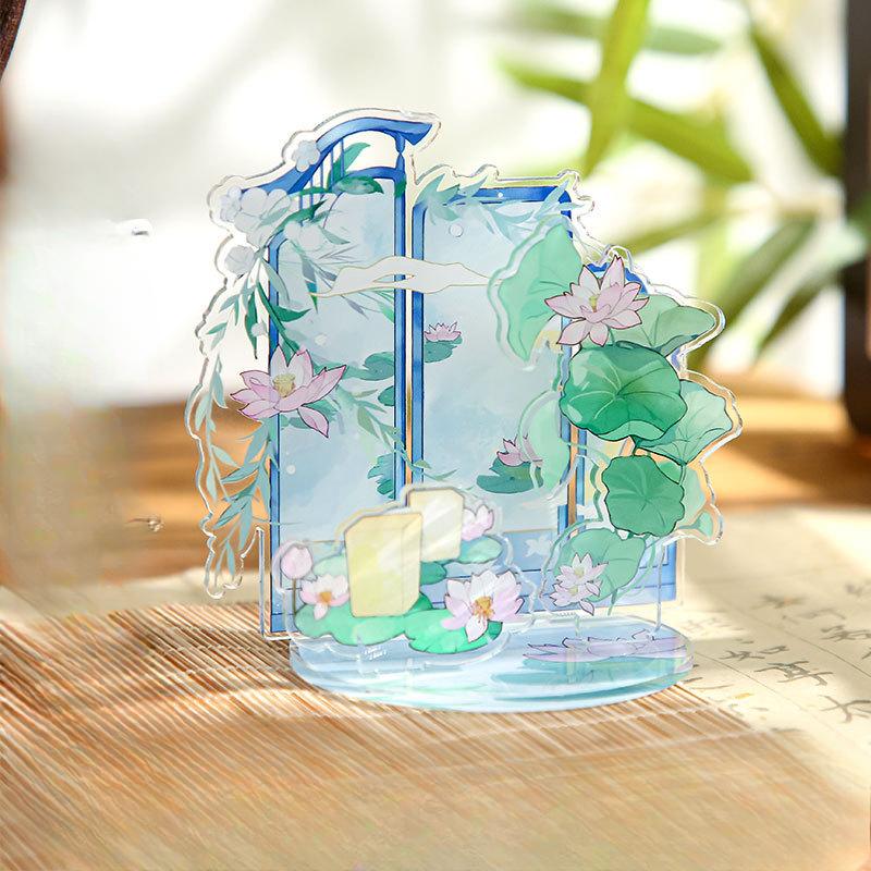 

Acrylic Standable Display Ornaments Exquisite Background Board for Anime Badge Original Chinese Style DIY Background Desk Decro