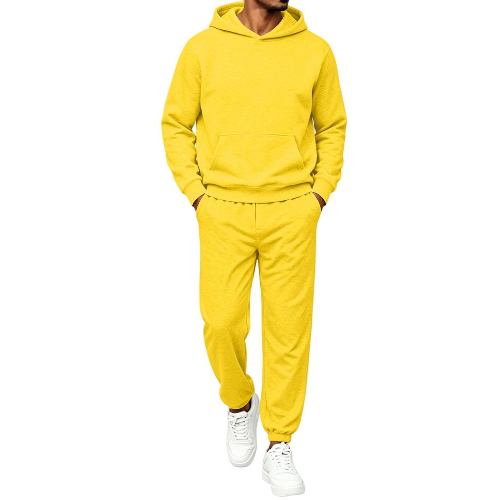 Ensemble Sweat à capuche Sweatshirt Homme Couleur Tenue Décontractée Deux Pièces pour Printemps et Automne