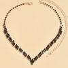 Elegant Crystal Rhinestones Bridal Jewelry Set Handmade Necklace and Clip Earrings Stylish Accessories for Evening Wear