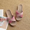 Women Slippers Flat Sandals Linen Lightweight Casual Summer Ladies Flip Flop Household Slippers Slides Indoor House Zapatos