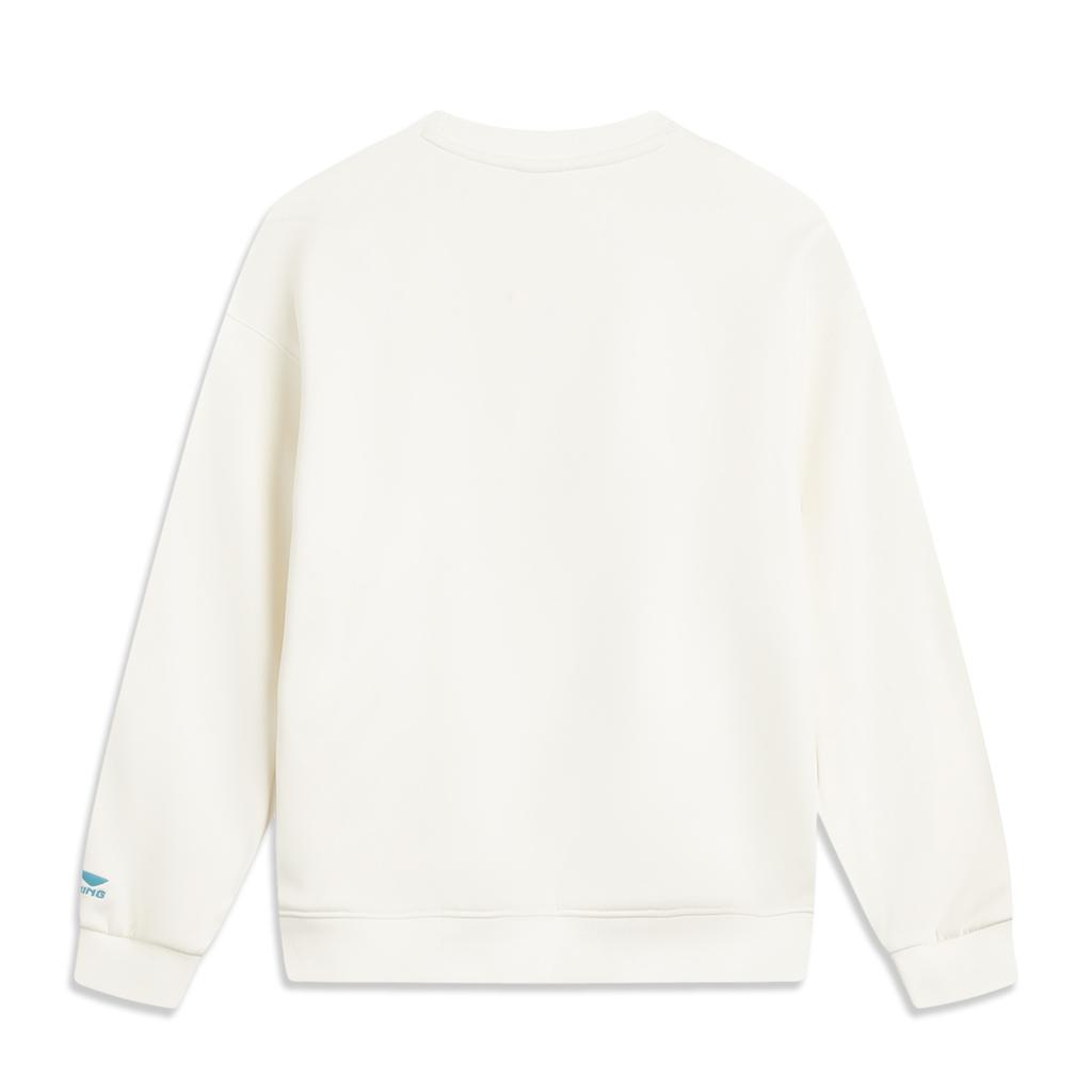 Li Ning Sports Lifestyle Series Versatile Comfortable Simple Casual Letter Animal Print Loose Shoulder Fleece Long Sleeve Sweatshirt AWDVC74-1