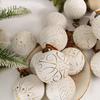 Cross Border New 8cm 12pcs Handmade Christmas Ball Christmas Tree Decoration Retro Christmas Ball Set Holiday Decoration