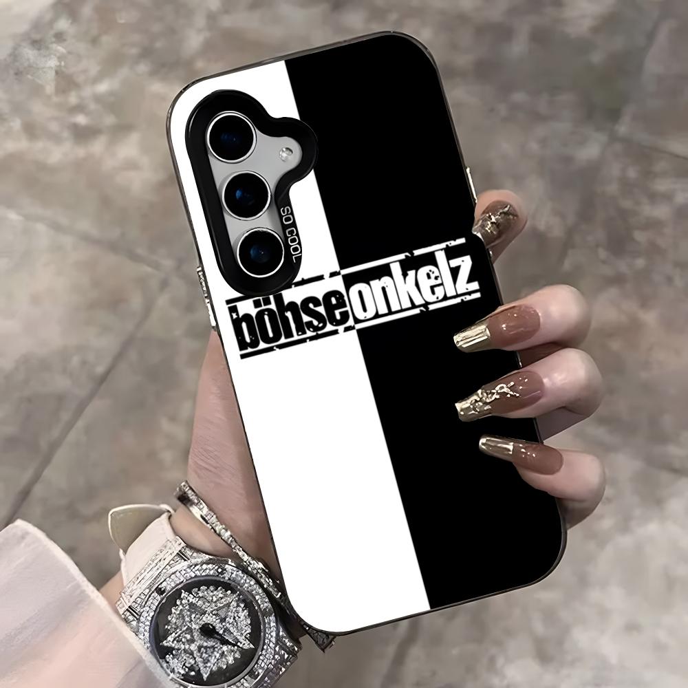 

B-Bohse O-Onkelz Band Phone Case For Samsung S25 Ultra S23 S22 S21 S20 Ultra Plus S24 Fe A54 A55 Color Silver Cover Samsung S25