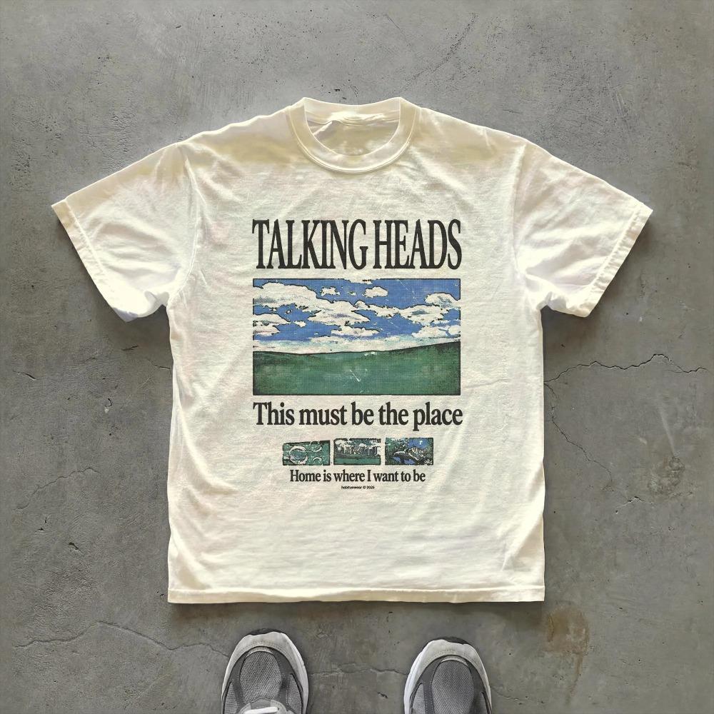 

Talking Heads Band Pattern Tshirt This Must Be The Place Lyrics Unisexs Tshirt Summer New Style Unisex Fashion Trend Y2K S