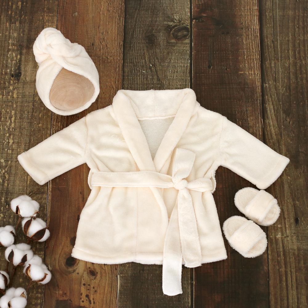 Newborn Bathrobe Baby Pajamas Photo Shoot Costume Set for Boys and Girls